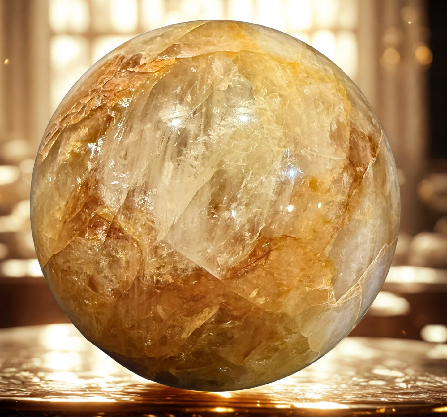 Large Golden Healer Sphere (3.74" / 2.67 lbs) ( ) 95 mm(1.2kg) #GH-049