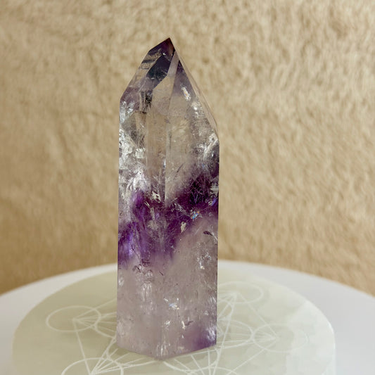 Amethyst Phantom Point w/Rainbows アメジスト/ファントム&虹入り76mm #AM-056