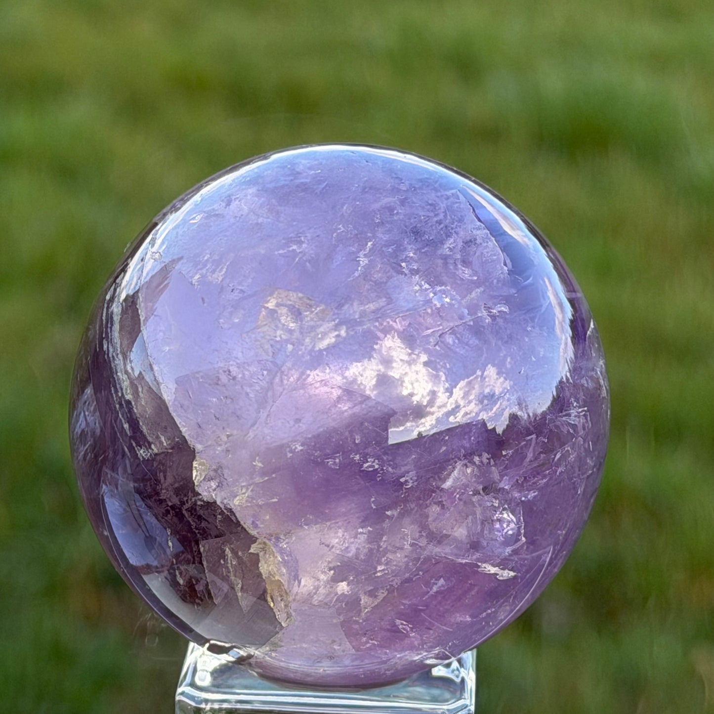 Amethyst Sphere with Hidden Rainbows 63mm 358g #AM-094