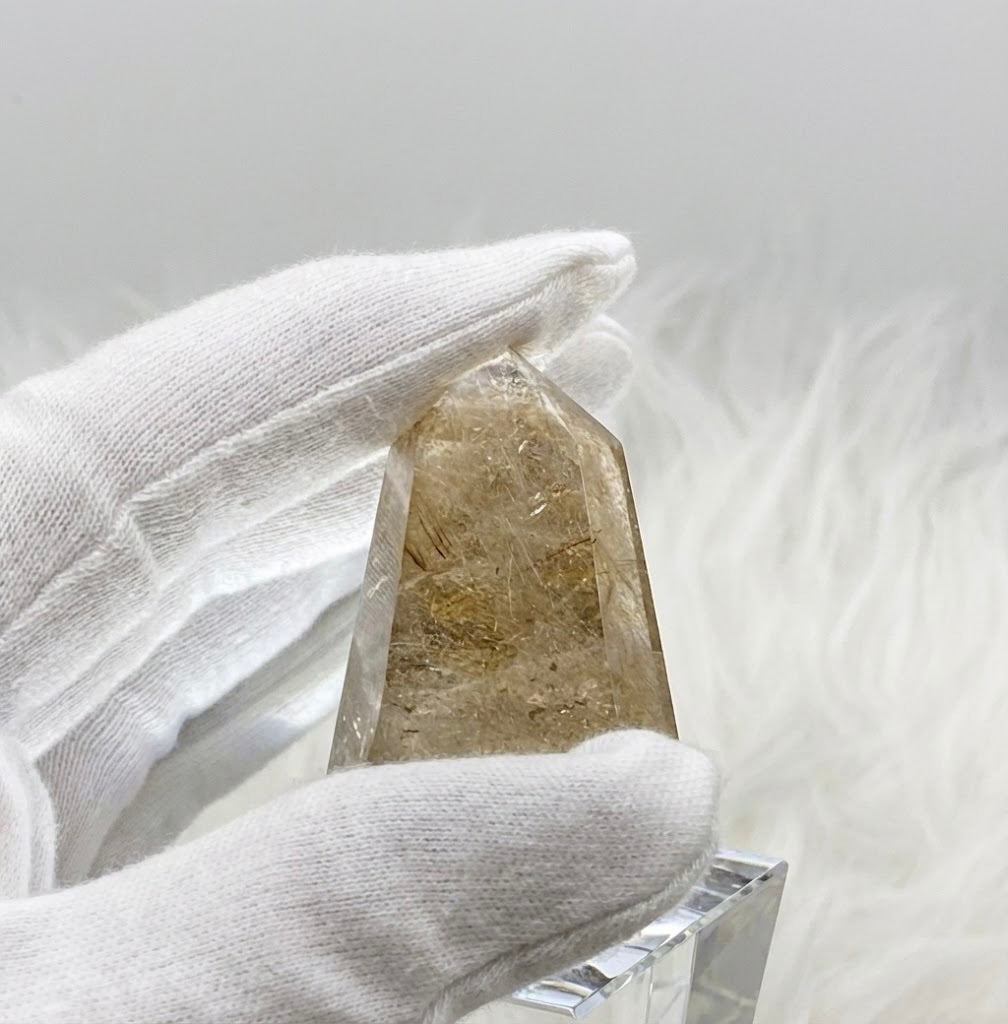 Gold Rutilated Smoky Quartz Point 47mm SQ-#026