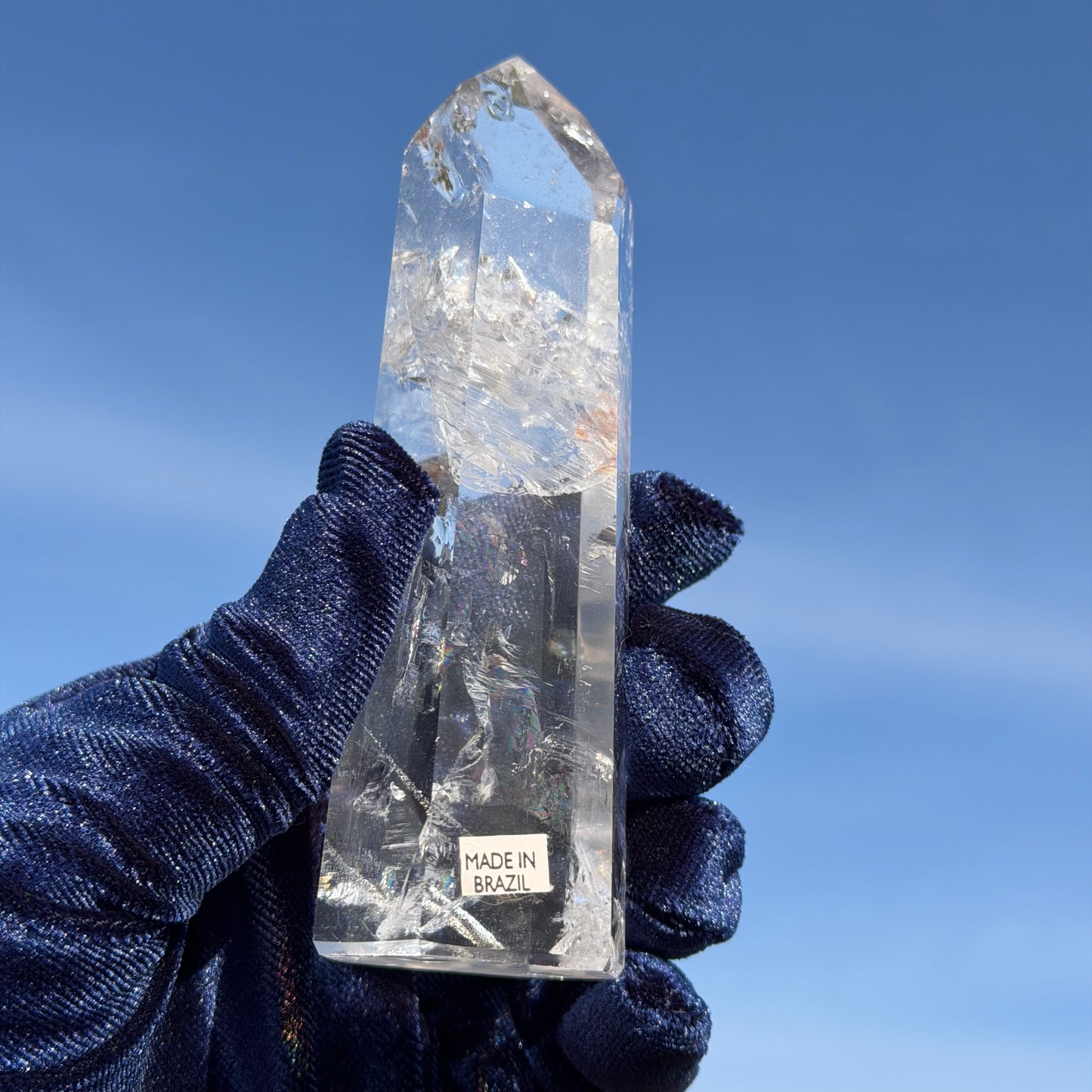 RAINBOW INCLUSION CRYSTAL POINT | Premium Clear Quartz 11cm #CQ-034