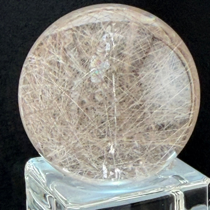 Platinum Rutile Quartz Sphere 最高品質プラチナルチルクォーツ (丸玉) 100g 41mm  #RUT-055