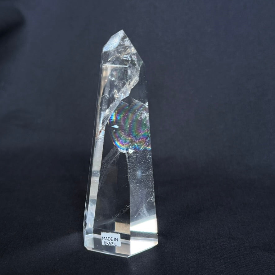 RAINBOW INCLUSION CRYSTAL POINT |Premium Clear Quartz  10cm #CQ-033