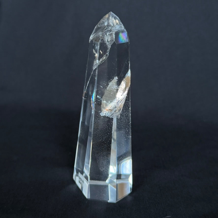 RAINBOW INCLUSION CRYSTAL POINT |Premium Clear Quartz  10cm #CQ-033