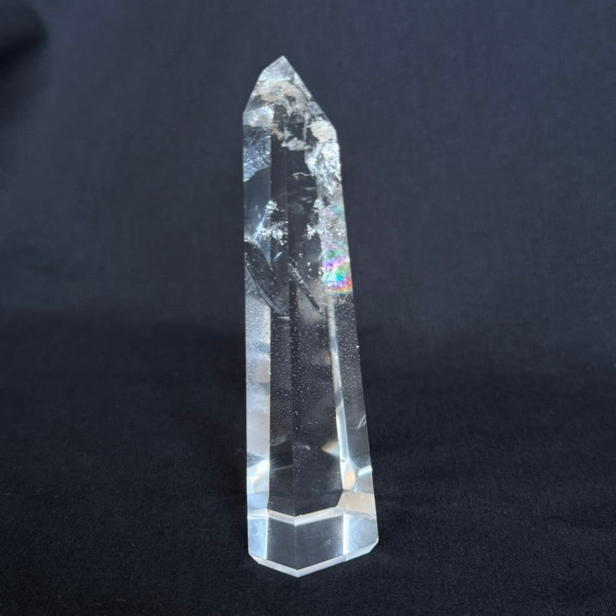 RAINBOW INCLUSION CRYSTAL POINT |Premium Clear Quartz  10cm #CQ-033