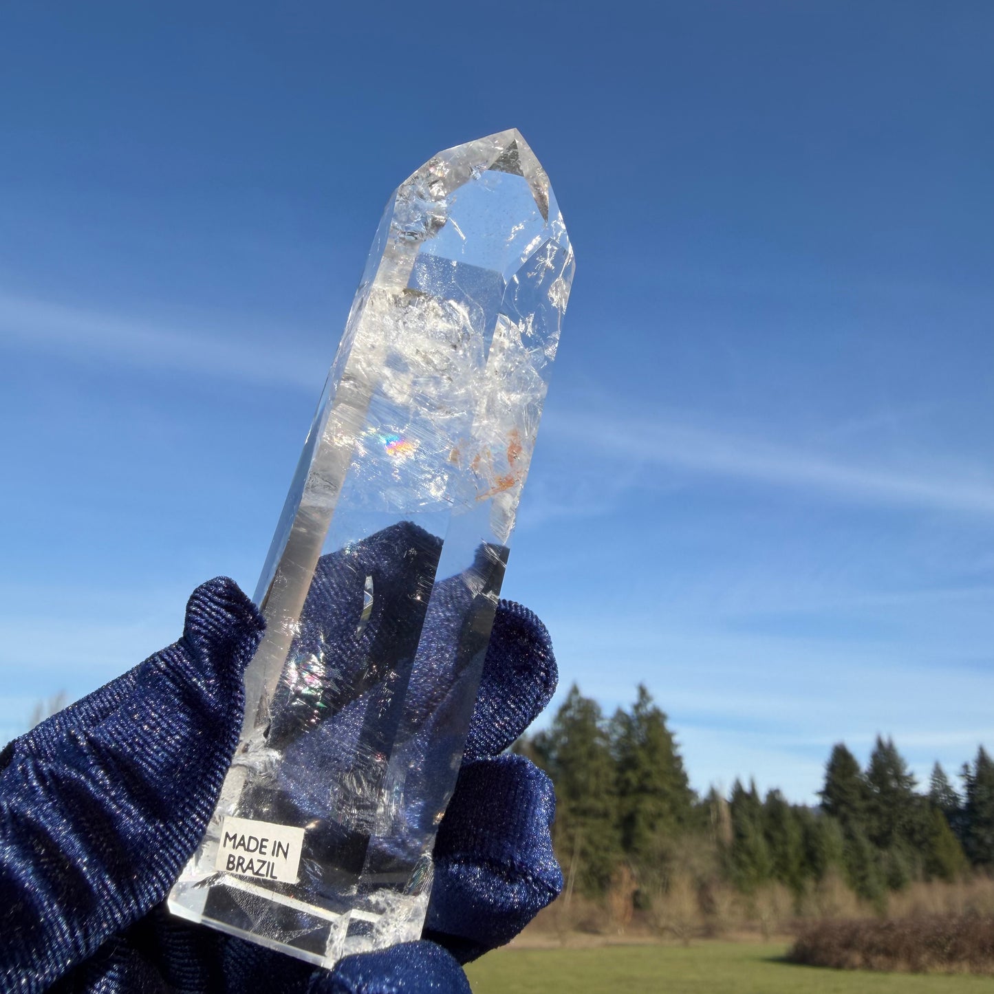 RAINBOW INCLUSION CRYSTAL POINT | Premium Clear Quartz 11cm #CQ-034