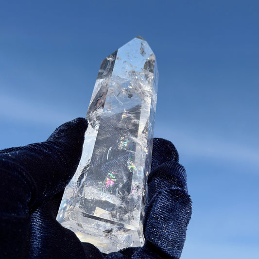 RAINBOW INCLUSION CRYSTAL POINT | Premium Clear Quartz 11cm #CQ-034