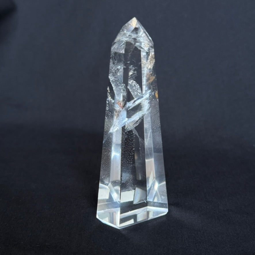 RAINBOW INCLUSION CRYSTAL POINT |Premium Clear Quartz  10cm #CQ-033
