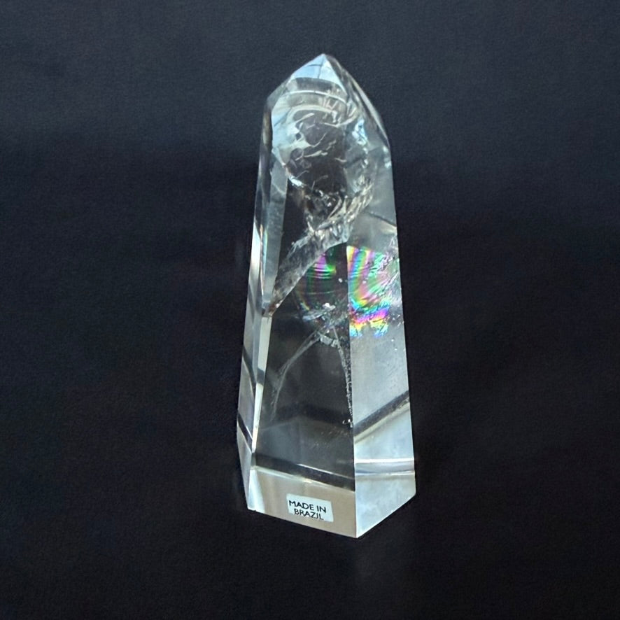 RAINBOW INCLUSION CRYSTAL POINT |Premium Clear Quartz  10cm #CQ-033