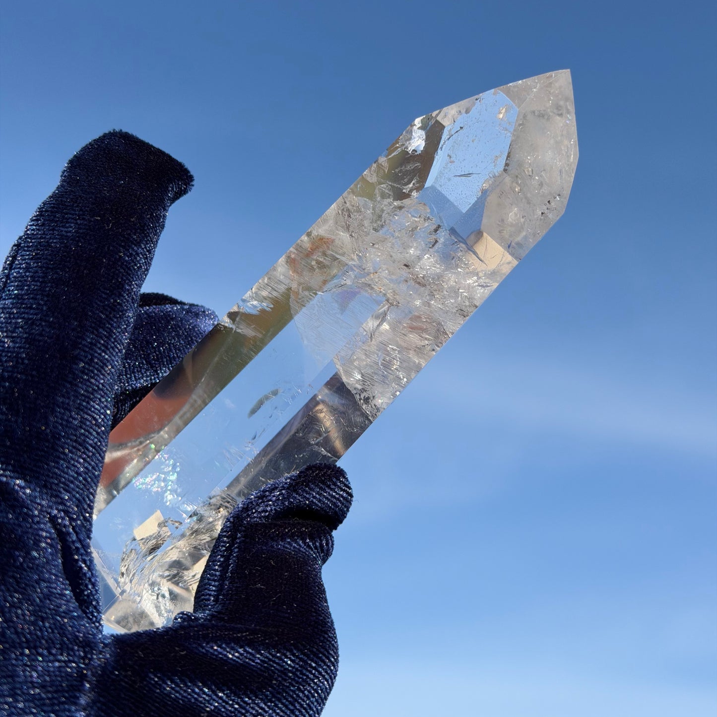RAINBOW INCLUSION CRYSTAL POINT | Premium Clear Quartz 11cm #CQ-034