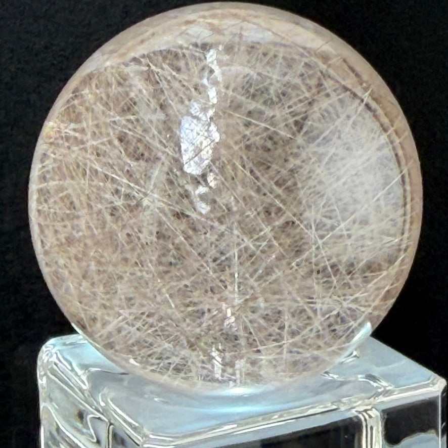 Platinum Rutile Quartz Sphere 最高品質プラチナルチルクォーツ (丸玉) 100g 41mm  #RUT-055