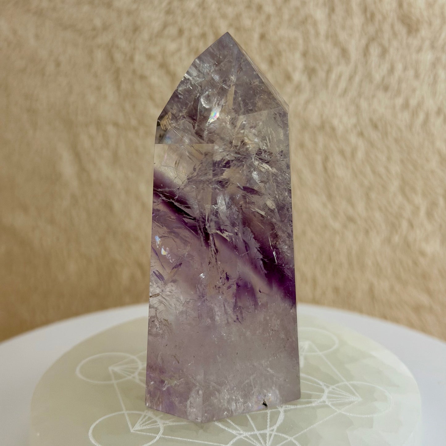 Amethyst Phantom Point w/Rainbows アメジスト/ファントム＆虹入り76mm #AM-056