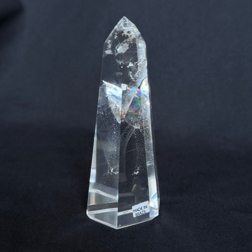 RAINBOW INCLUSION CRYSTAL POINT |Premium Clear Quartz  10cm #CQ-033
