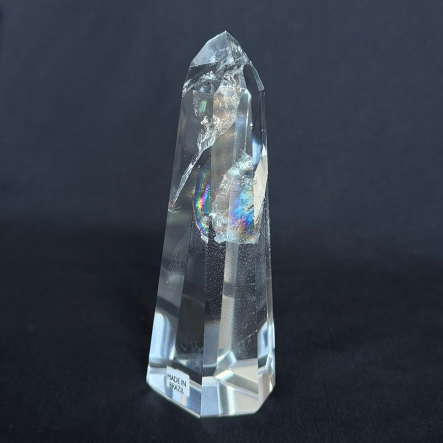 RAINBOW INCLUSION CRYSTAL POINT |Premium Clear Quartz  10cm #CQ-033
