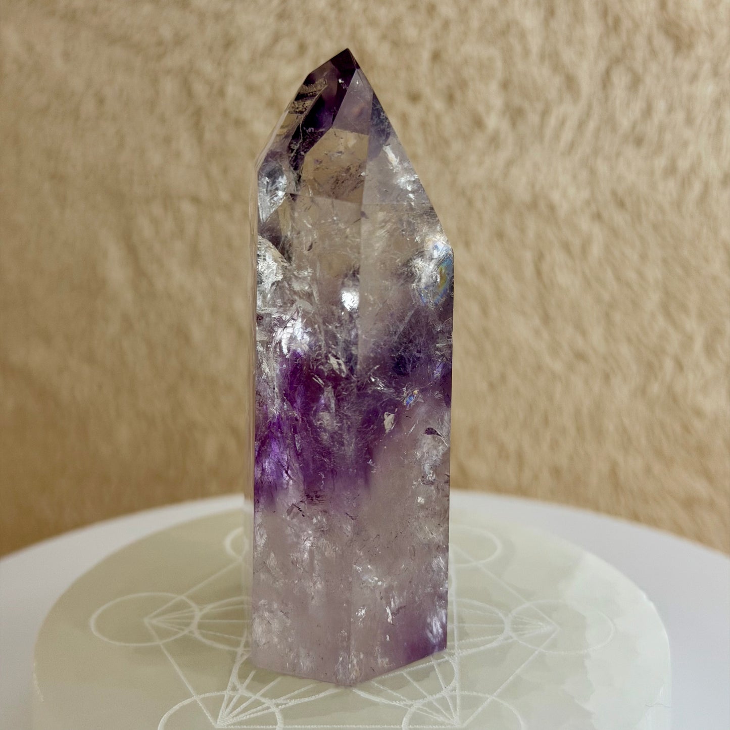 Amethyst Phantom Point w/Rainbows アメジスト/ファントム＆虹入り76mm #AM-056