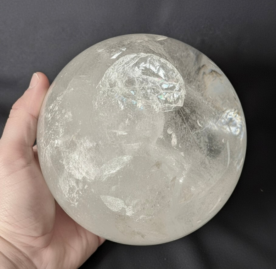 The "Galactic Rainbow" Clear Quartz Sphere (9.9lb) 145mm(4.5kg) #CQ-032