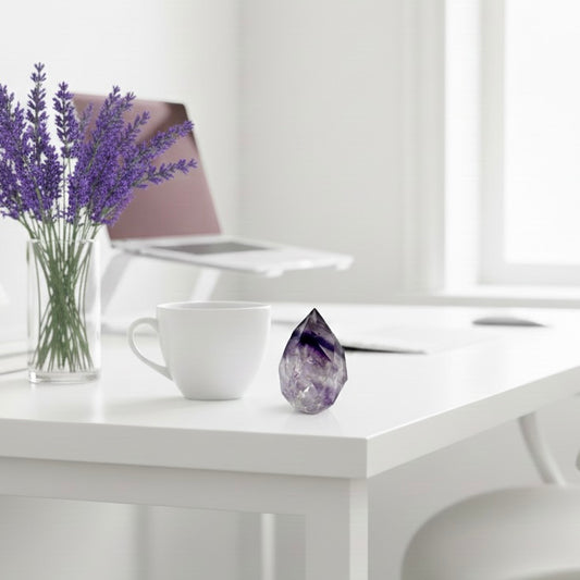 LUMINOUS VIOLET FLAME | Premium Rainbow Amethyst Point 75mm #AM-017