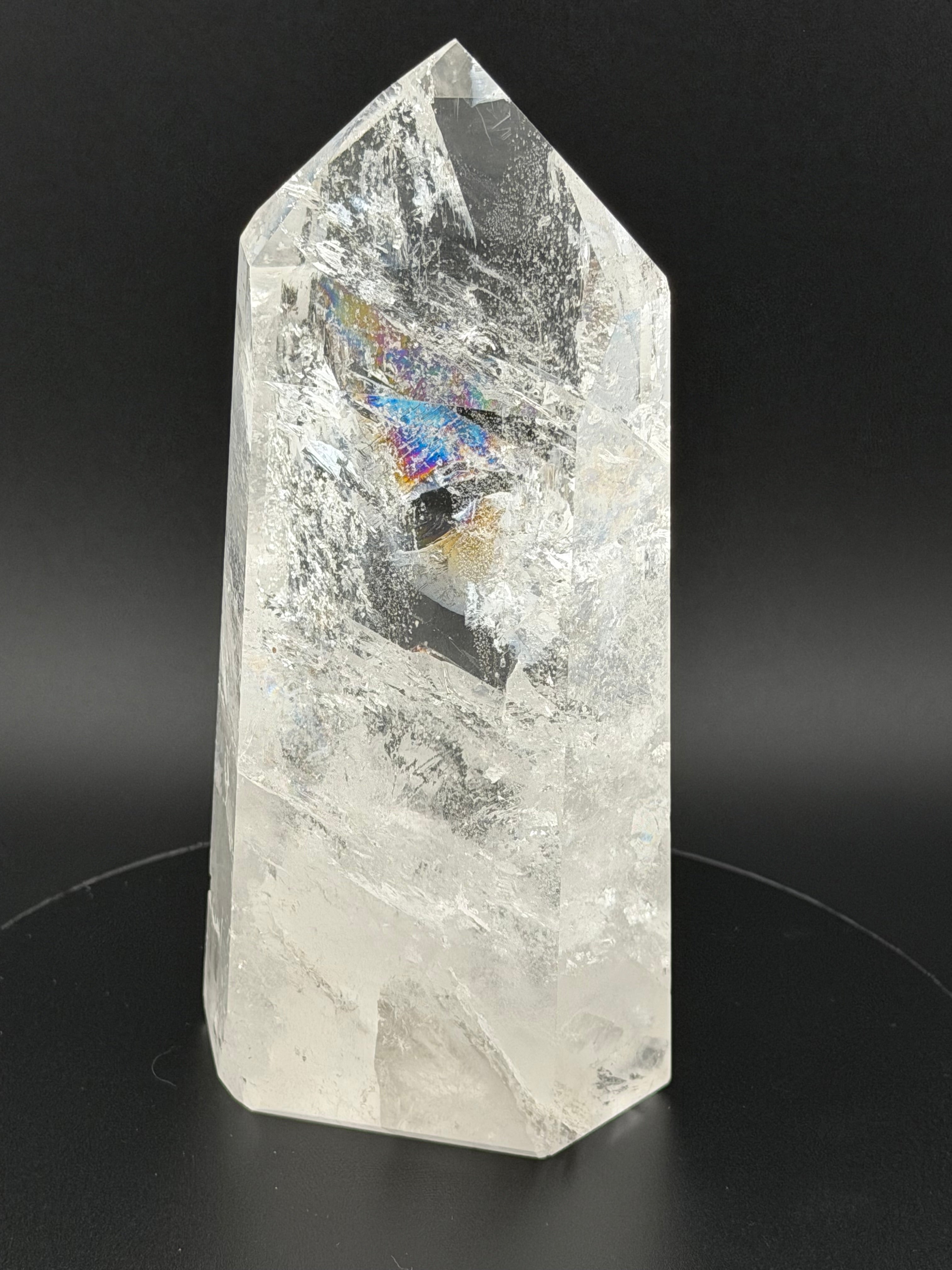 High-Grade Clear Quartz with Large Rainbow - 14.5cm(5.71")