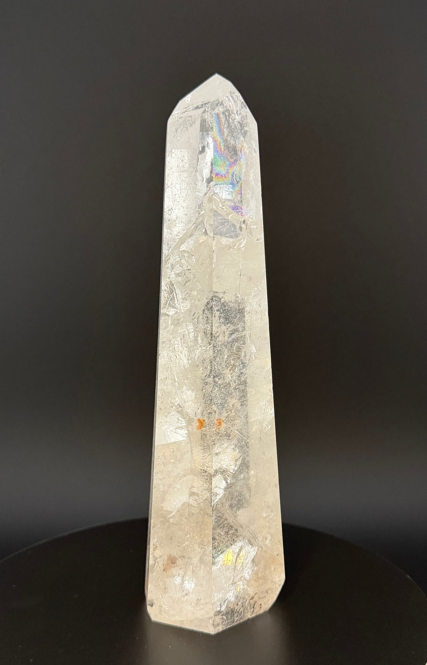 Clear Quartz with Rainbow  17cm(6.7") クリアクォーツ（レインボー入り）#CQ-001