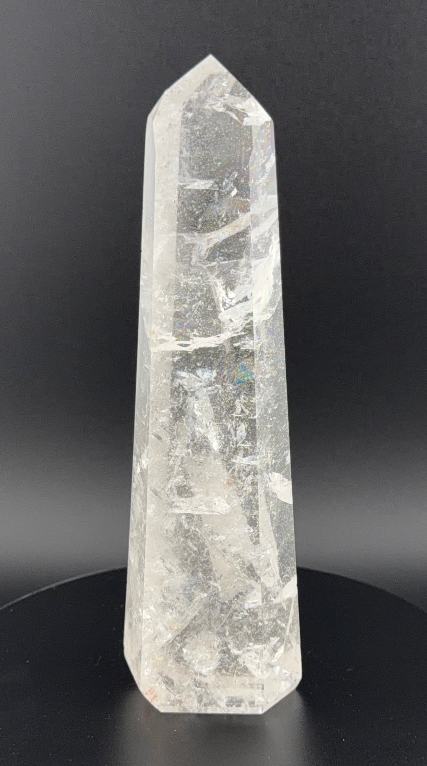 Clear Quartz with Rainbow  17cm(6.7") クリアクォーツ（レインボー入り）#CQ-001