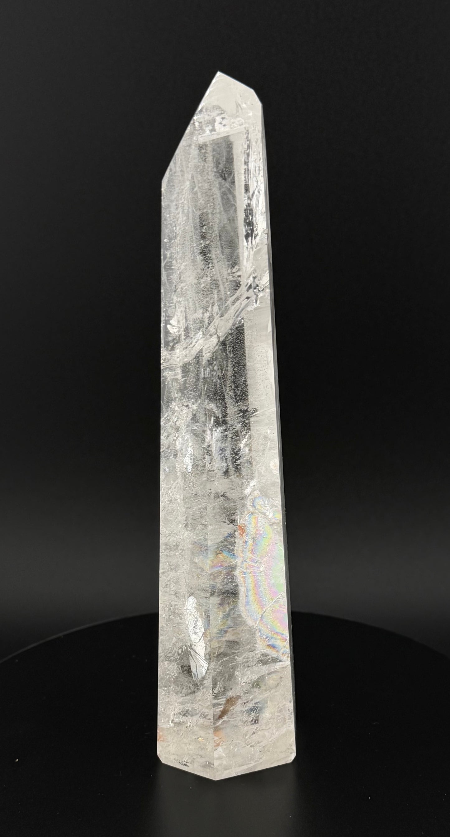 Clear Quartz with Rainbow  17cm(6.7") クリアクォーツ（レインボー入り）#CQ-001
