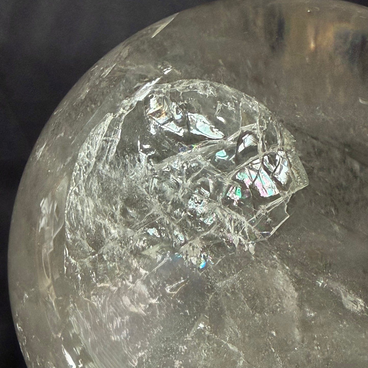 The "Galactic Rainbow" Clear Quartz Sphere (9.9lb) 145mm(4.5kg) #CQ-032