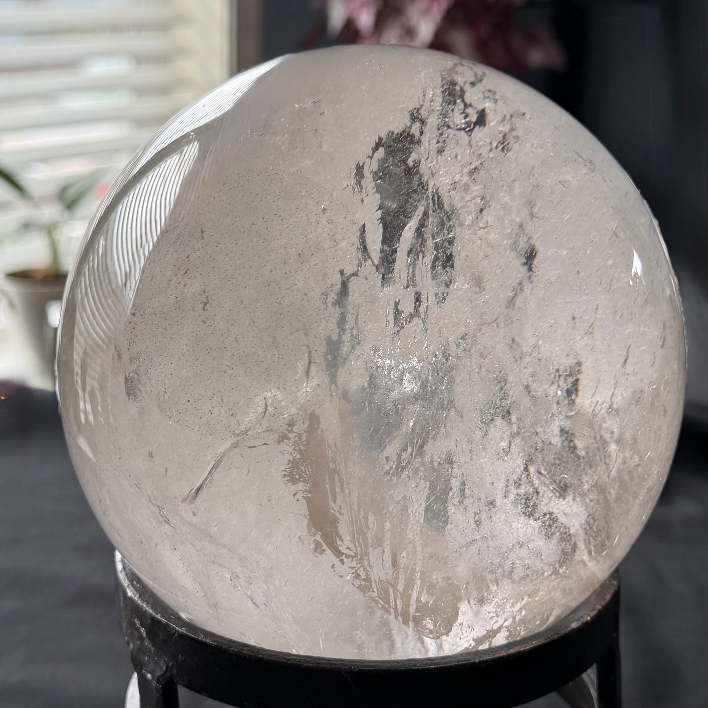 The "Galactic Rainbow" Clear Quartz Sphere (9.9lb) 145mm(4.5kg) #CQ-032