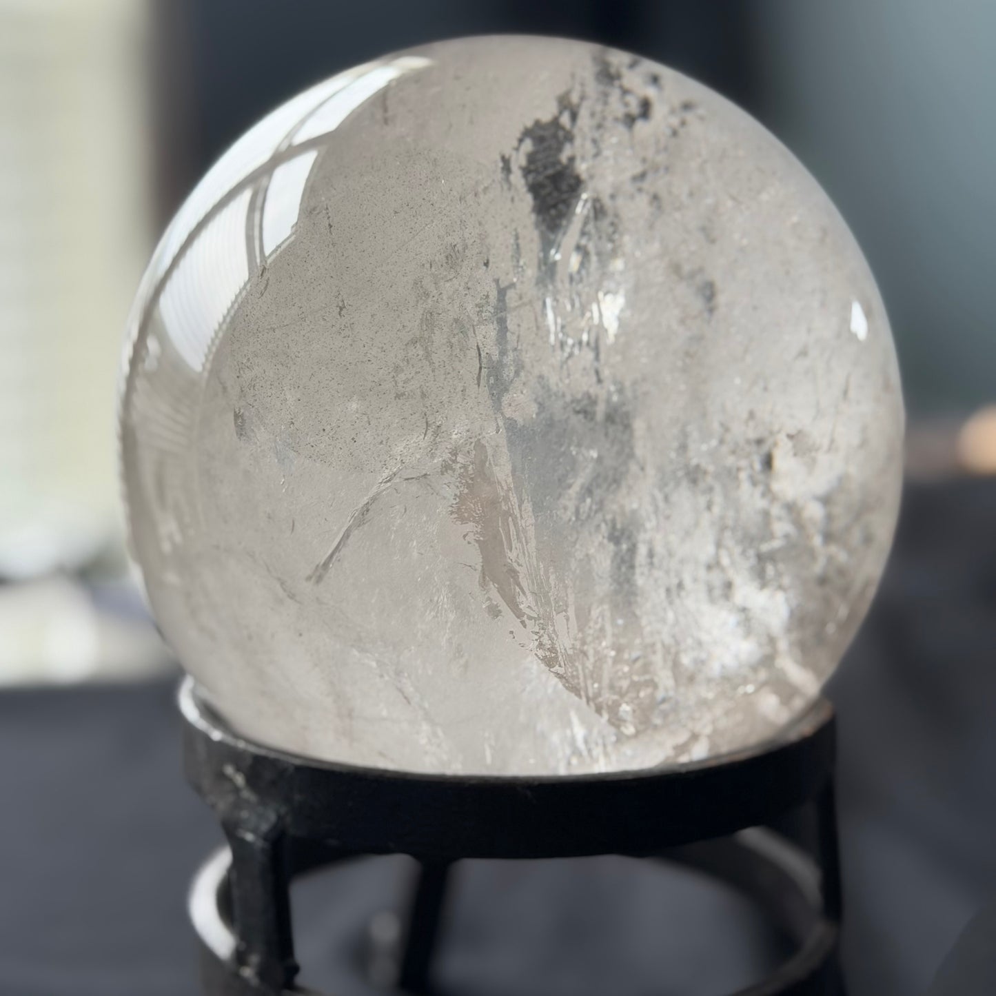 The "Galactic Rainbow" Clear Quartz Sphere (9.9lb) 145mm(4.5kg) #CQ-032