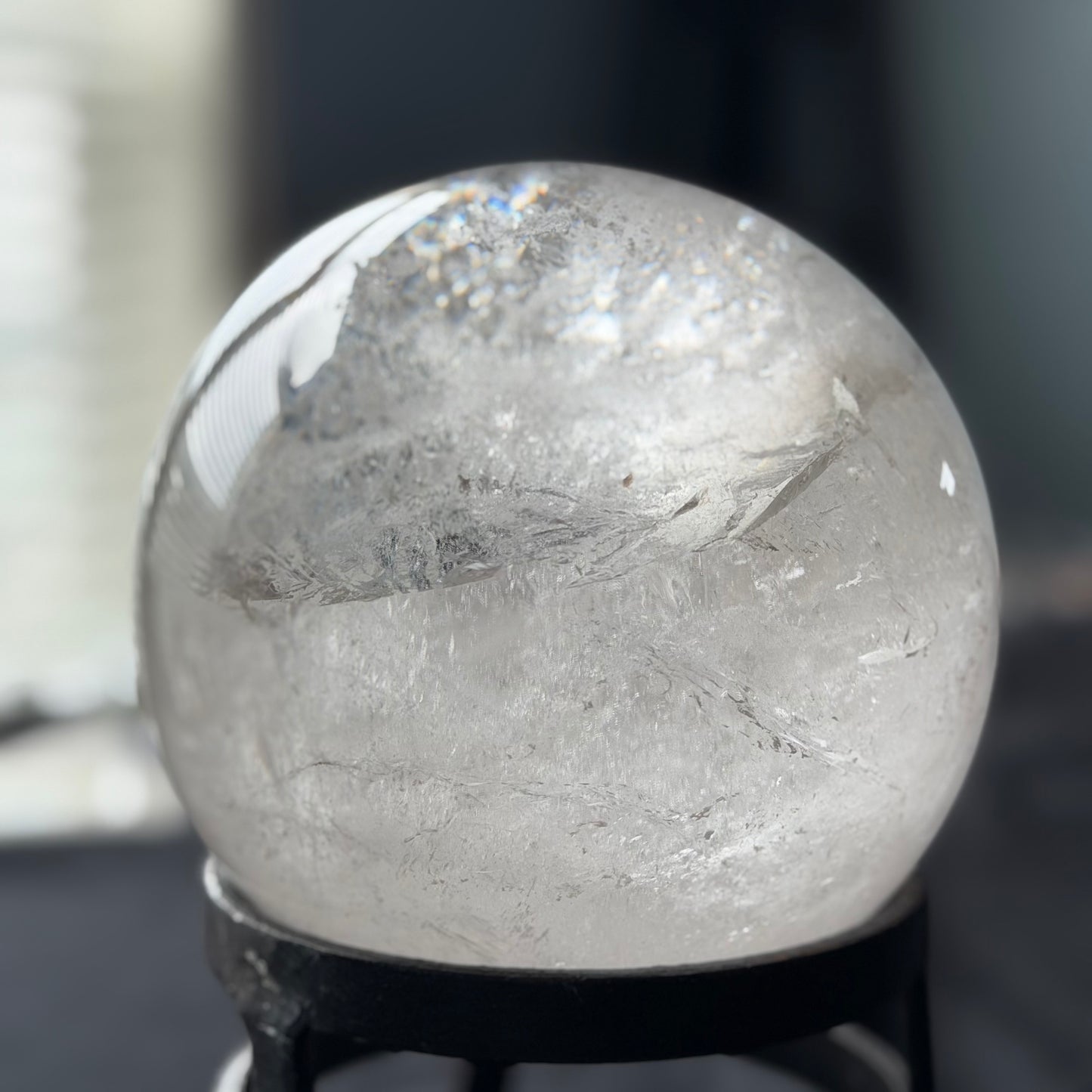 The "Galactic Rainbow" Clear Quartz Sphere (9.9lb) 145mm(4.5kg) #CQ-032