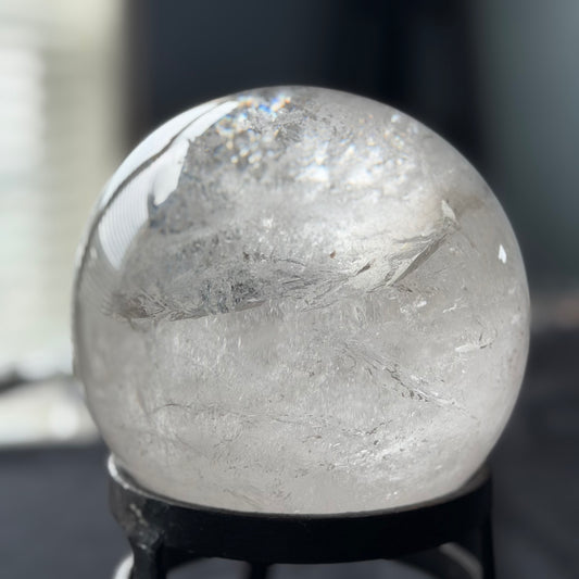 The "Galactic Rainbow"  Clear Quartz Sphere (9.9lb) 超大玉クリアークォーツ145mm(4.5kg) #CQ-032
