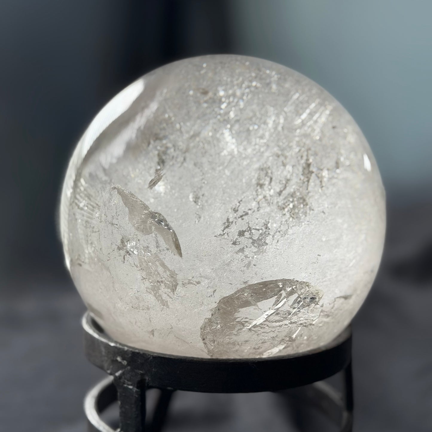 The "Galactic Rainbow" Clear Quartz Sphere (9.9lb) 145mm(4.5kg) #CQ-032