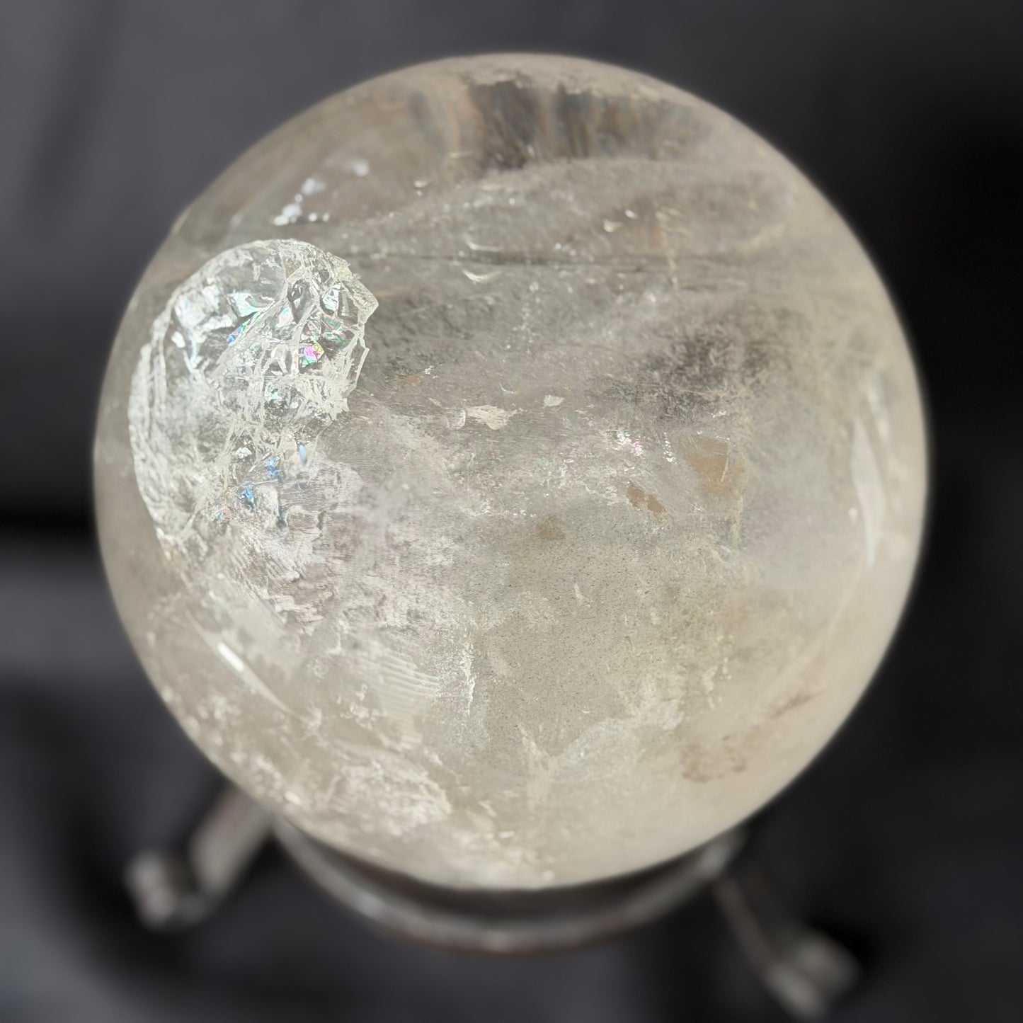 The "Galactic Rainbow" Clear Quartz Sphere (9.9lb) 145mm(4.5kg) #CQ-032
