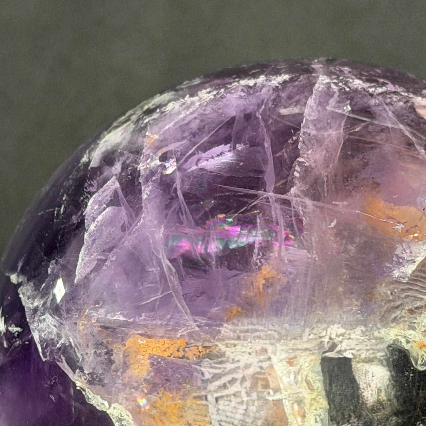 Natural Rainbow Flash Amethyst Sphere 3.2 in (8cm) #AM-031