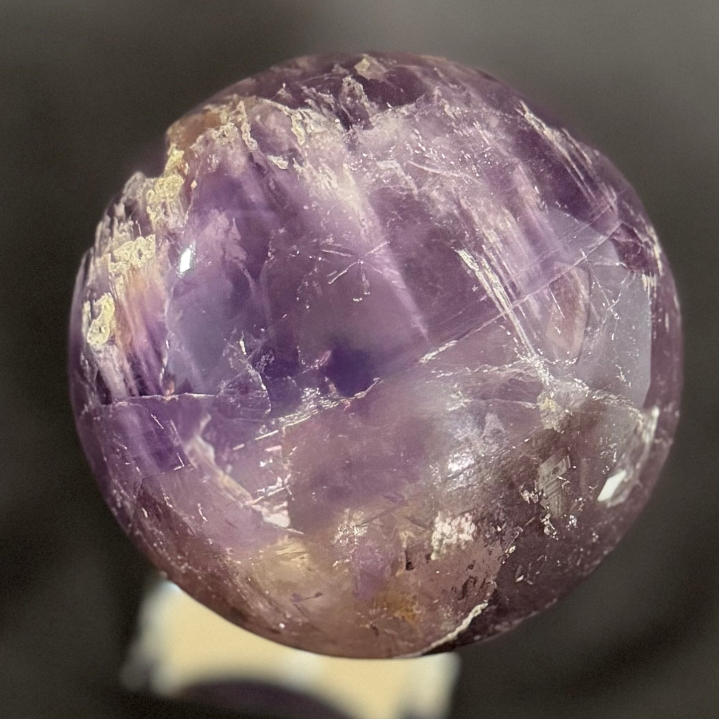 Natural Rainbow Flash Amethyst Sphere 3.2 in (8cm) #AM-031