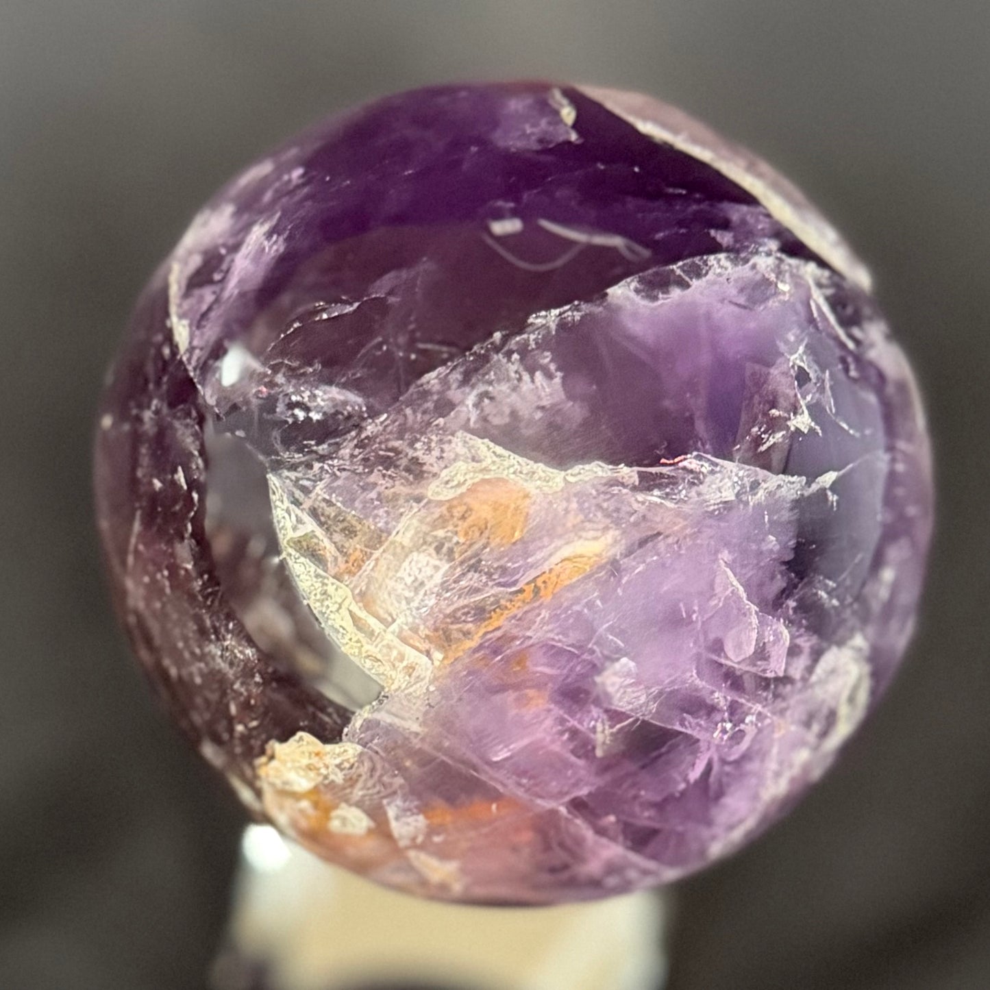 Natural Rainbow Flash Amethyst Sphere 3.2 in (8cm) #AM-031