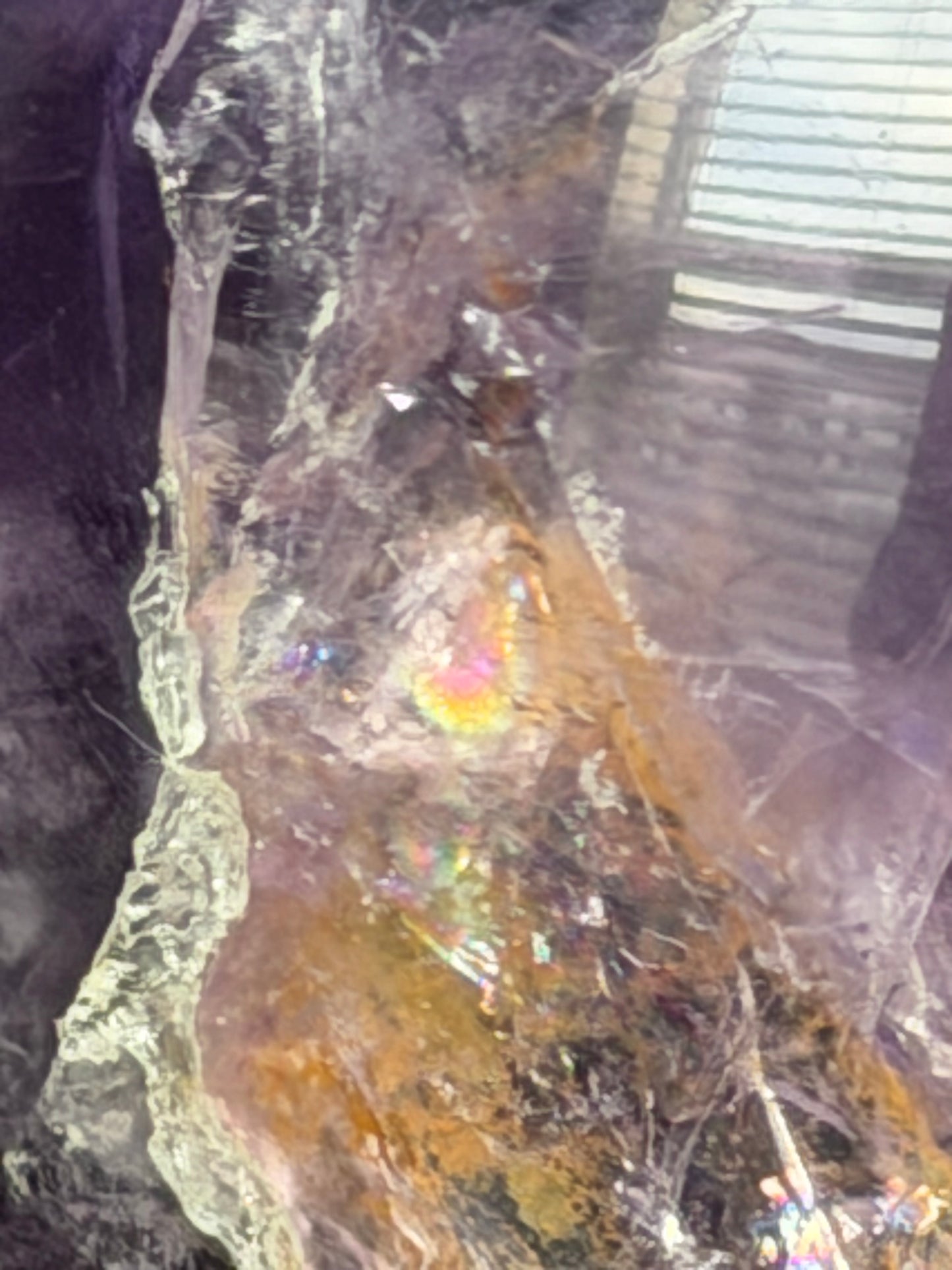 Natural Rainbow Flash Amethyst Sphere 3.2 in (8cm) #AM-031