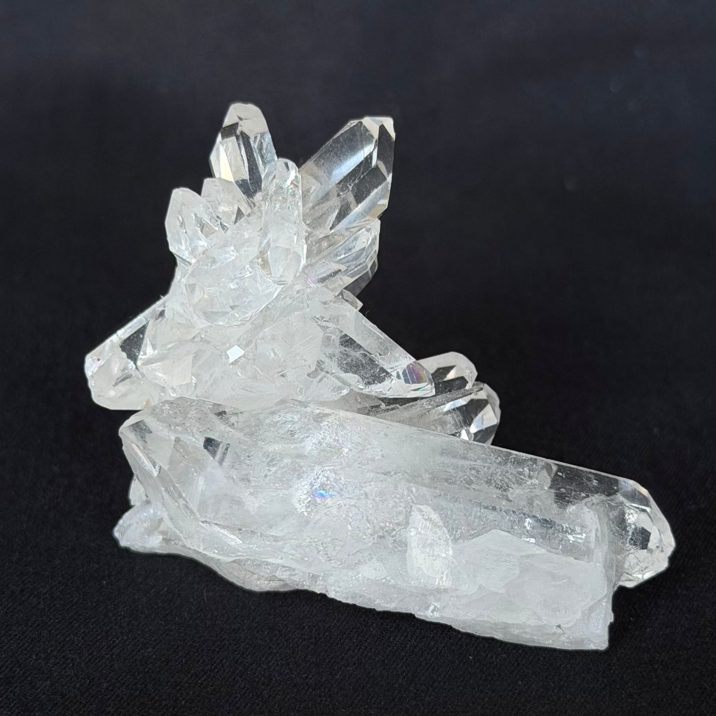 Lemurian Seed Crystal Cluster DT Points/Rainbow 54g #LQ-038
