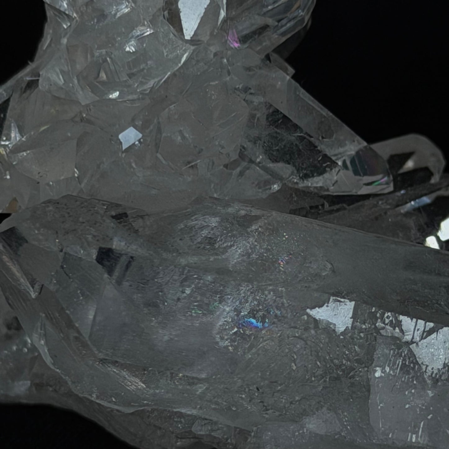 Lemurian Seed Crystal Cluster DT Points/Rainbow 54g #LQ-038