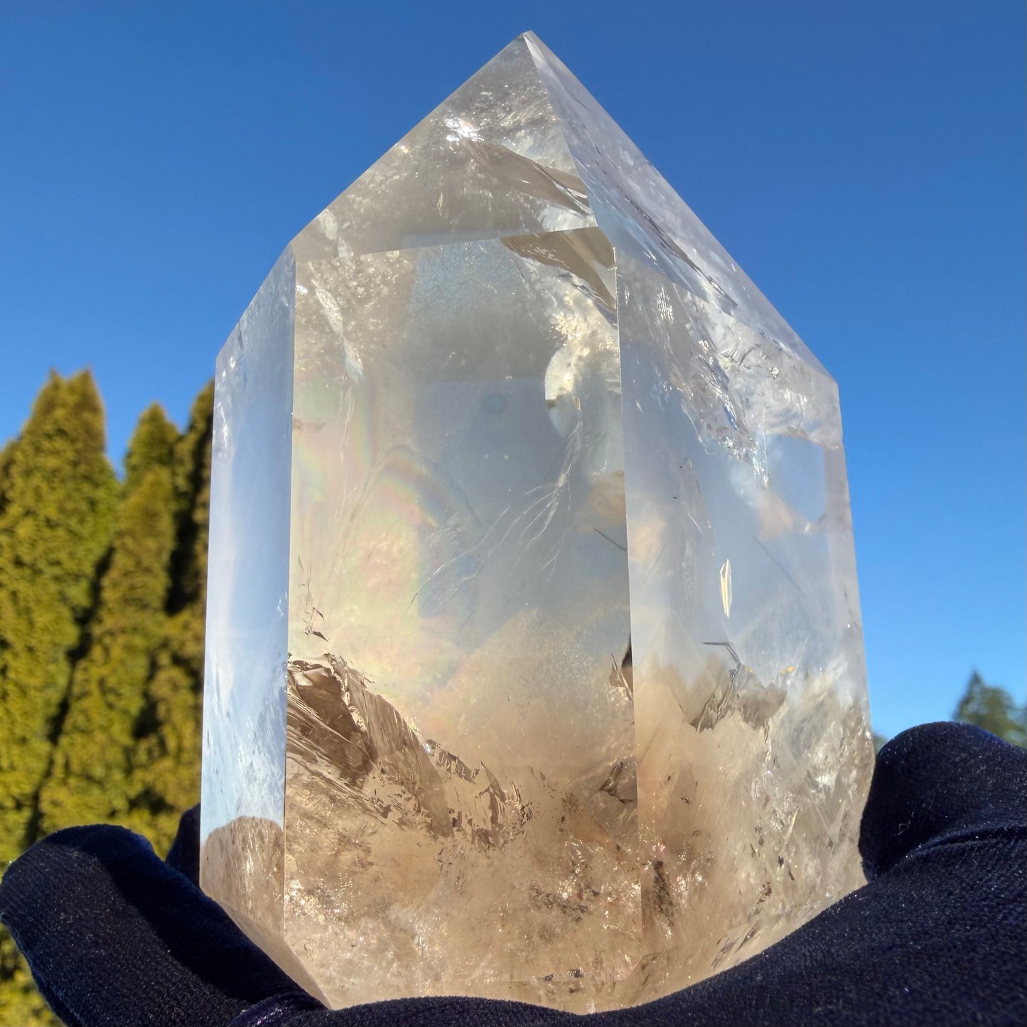 [Collector's Grade] Premium Phantom Quartz with Rainbows (4.7" / 2.26 lbs) 1kg #CQ-052