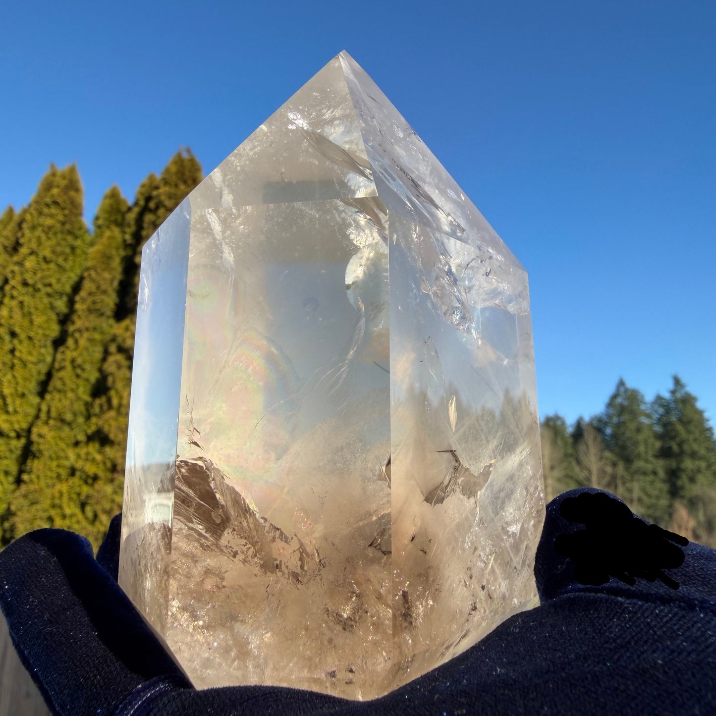 [Collector's Grade] Premium Phantom Quartz with Rainbows (4.7" / 2.26 lbs) 1kg #CQ-052
