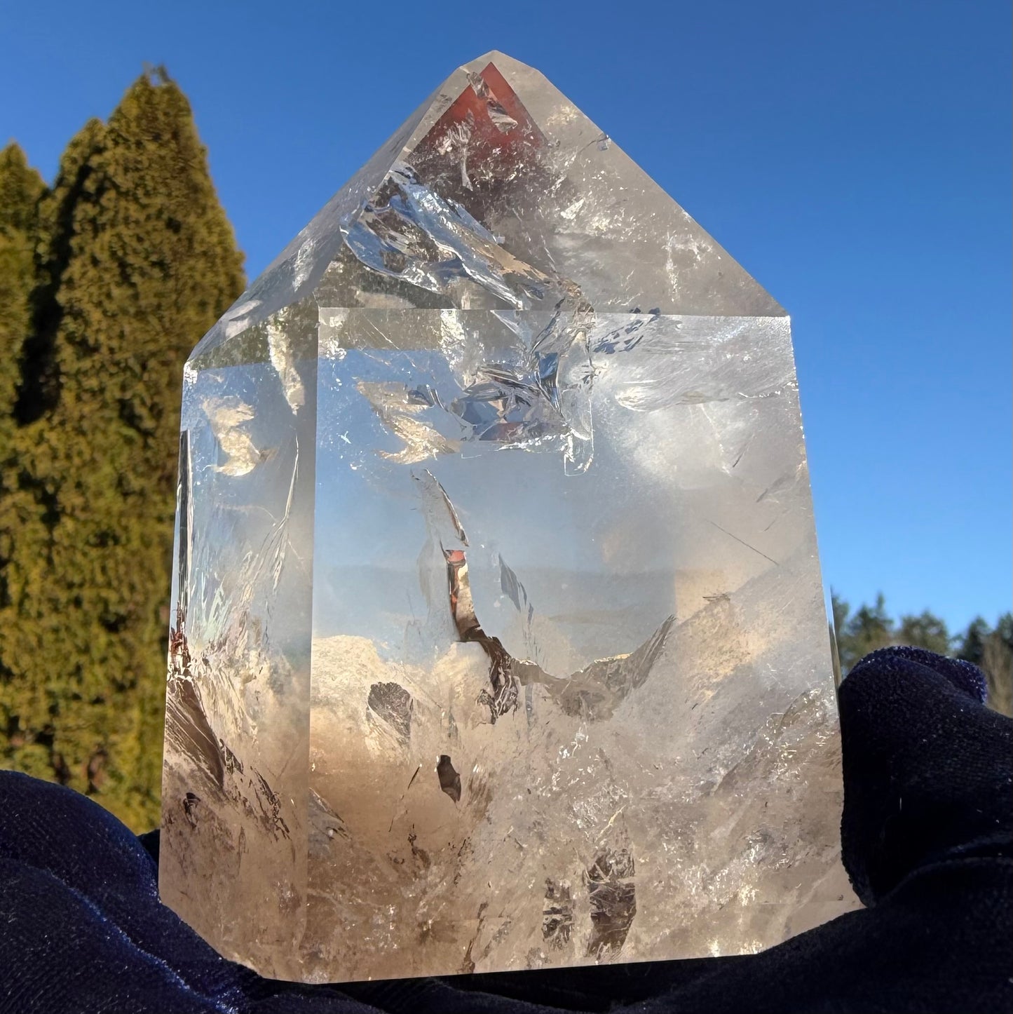 [Collector's Grade] Premium Phantom Quartz with Rainbows (4.7" / 2.26 lbs) 1kg #CQ-052
