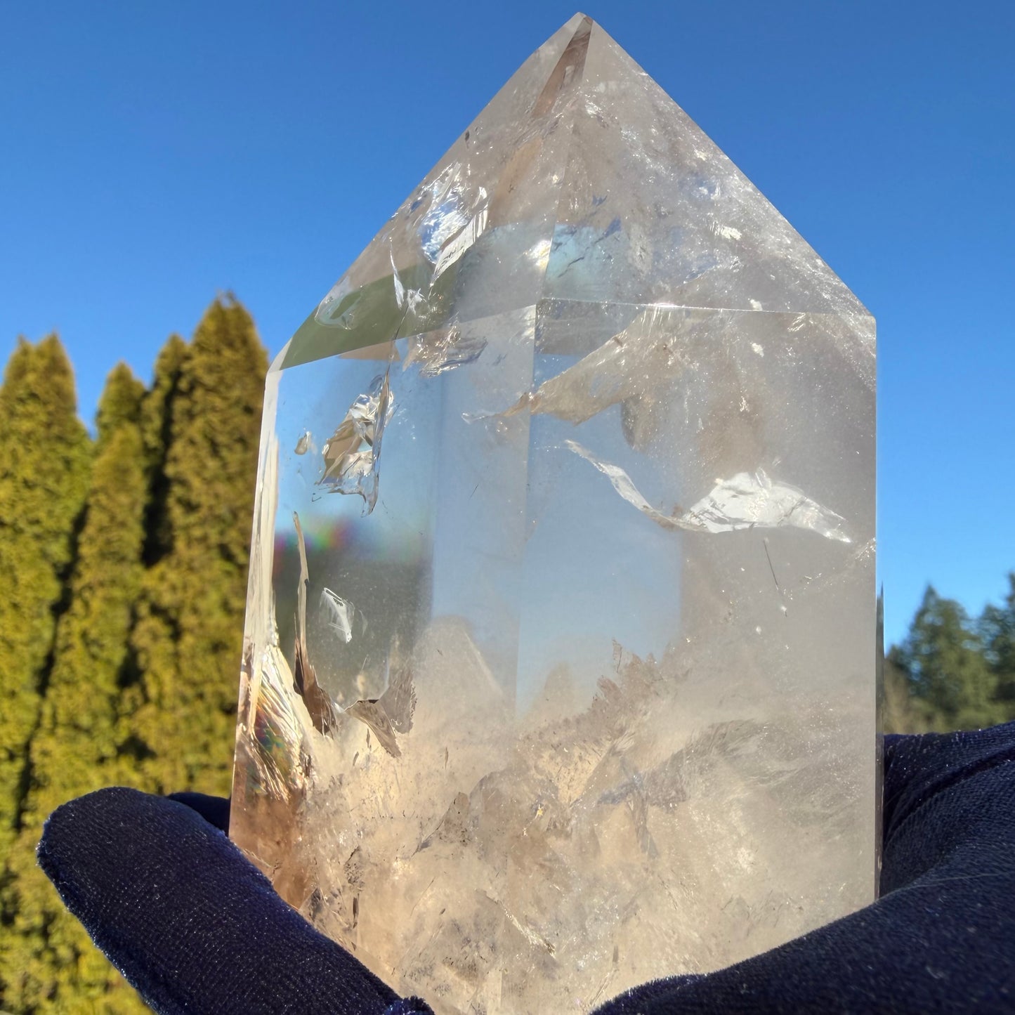 [Collector's Grade] Premium Phantom Quartz with Rainbows (4.7" / 2.26 lbs) 1kg #CQ-052