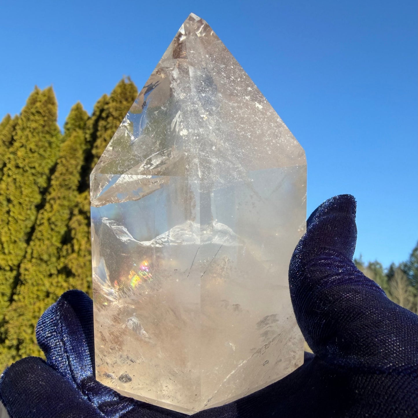 [Collector's Grade] Premium Phantom Quartz with Rainbows (4.7" / 2.26 lbs) 1kg #CQ-052