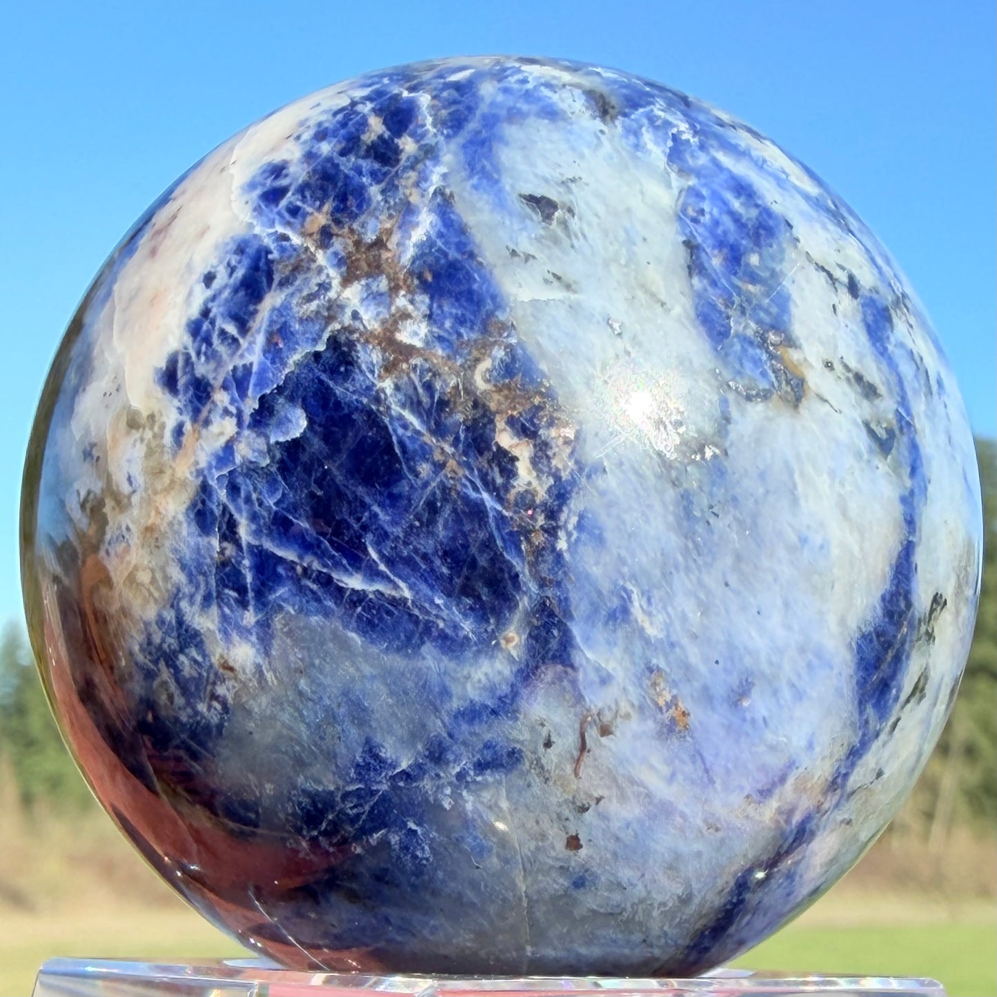 Sodalite Sphere with Earthy Veins (2.24")ソーダライト57mm #SOD-050
