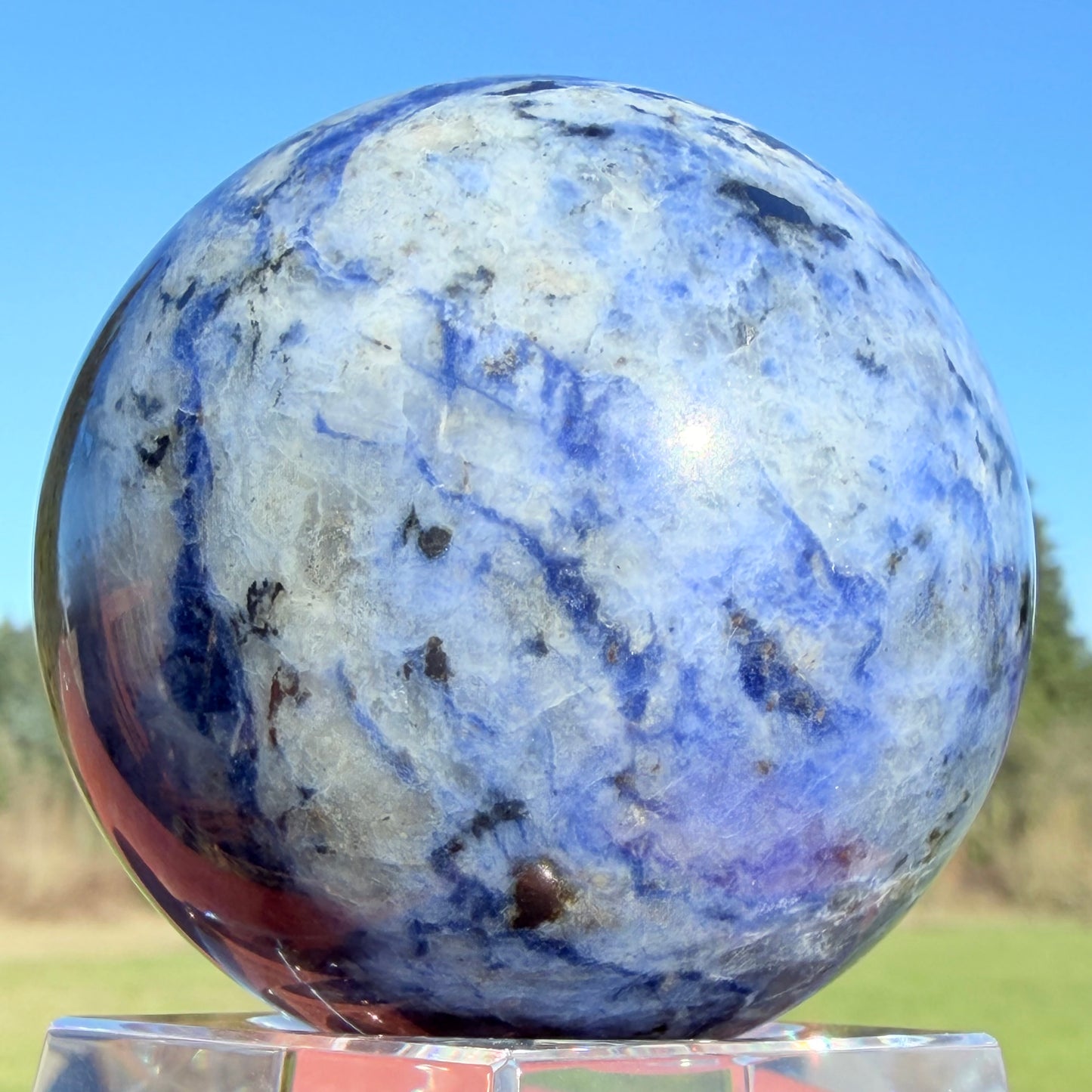 Sodalite Sphere with Earthy Veins (2.24")ソーダライト57mm #SOD-050