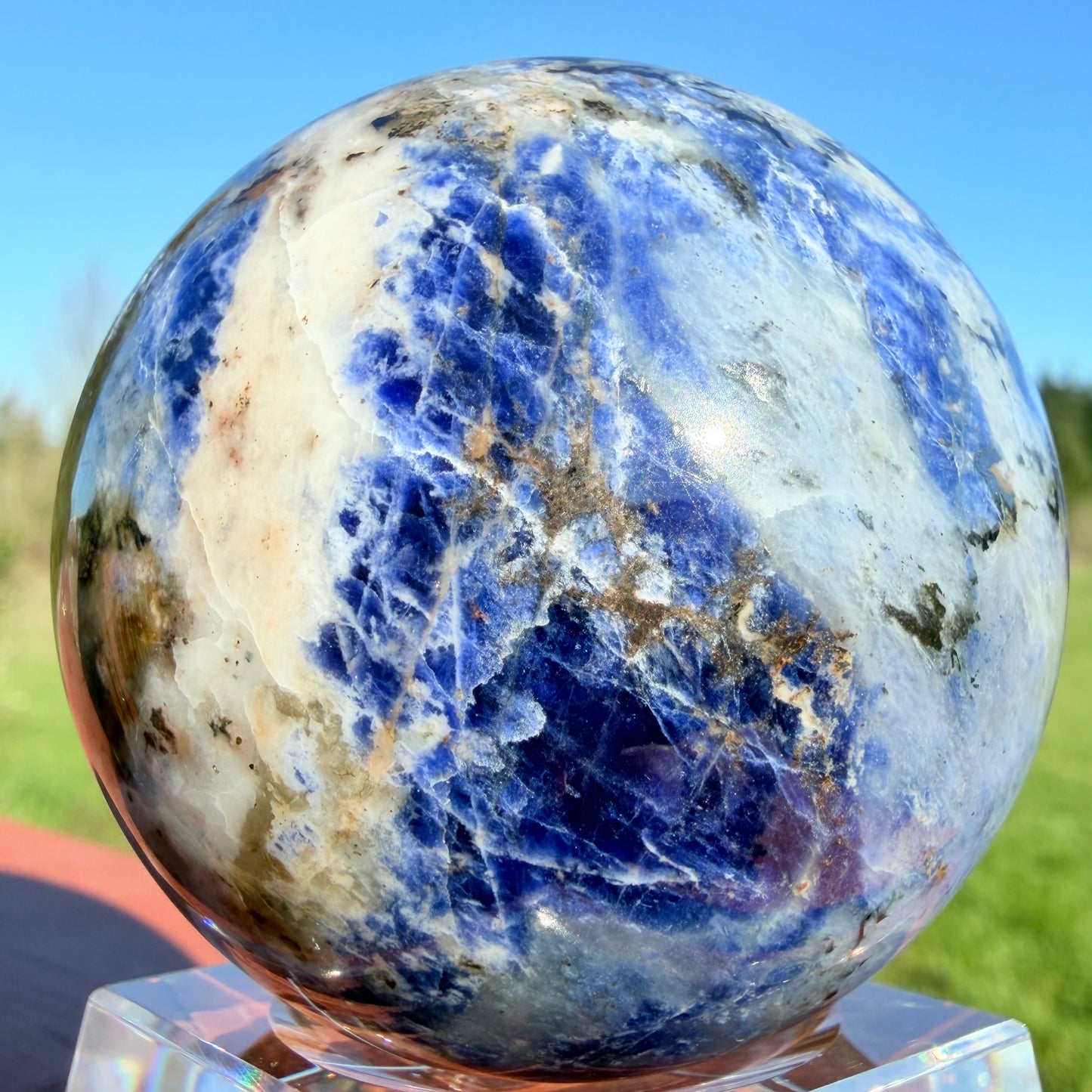 Sodalite Sphere with Earthy Veins (2.24")ソーダライト57mm #SOD-050