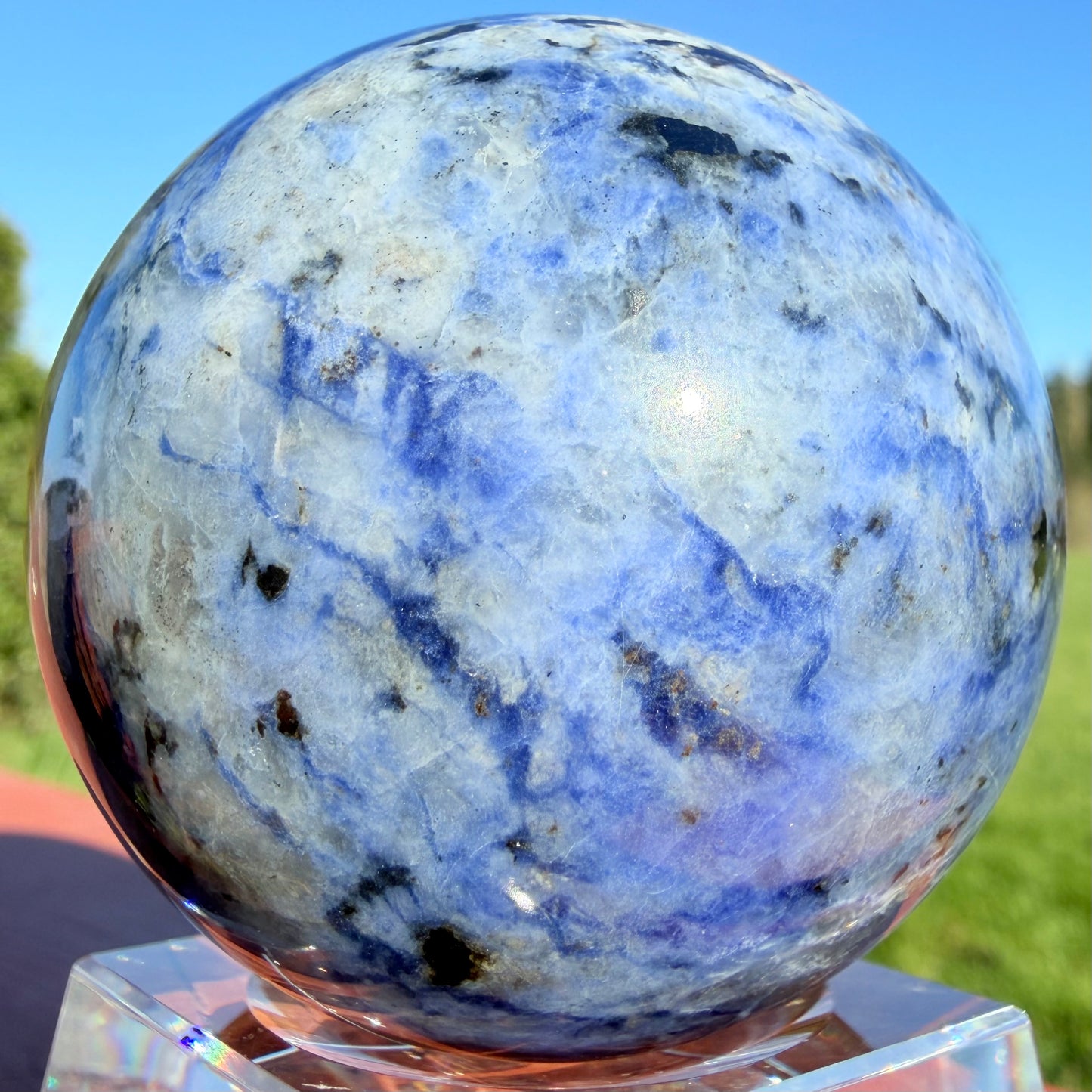 Sodalite Sphere with Earthy Veins (2.24")ソーダライト57mm #SOD-050