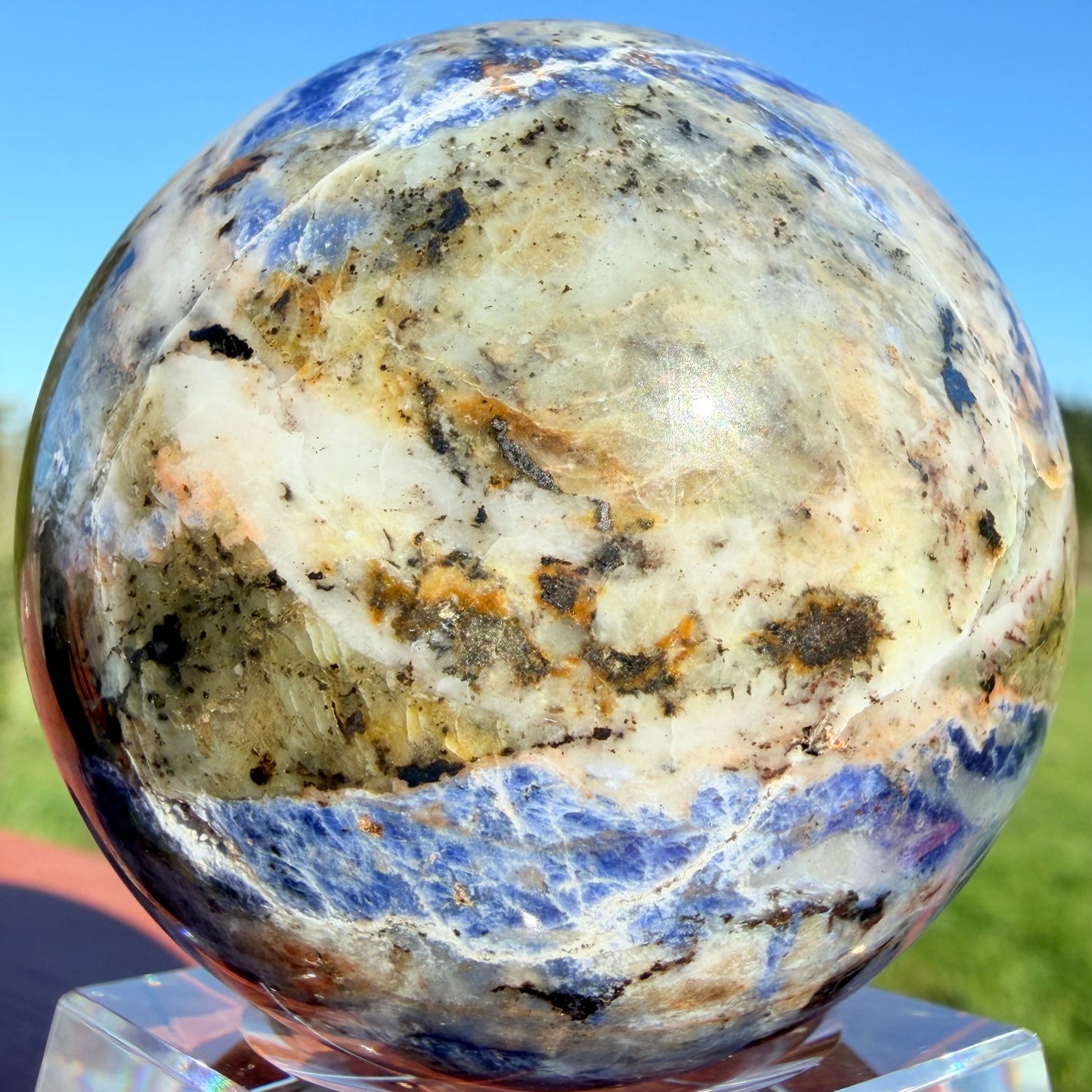 Sodalite Sphere with Earthy Veins (2.24")ソーダライト57mm #SOD-050