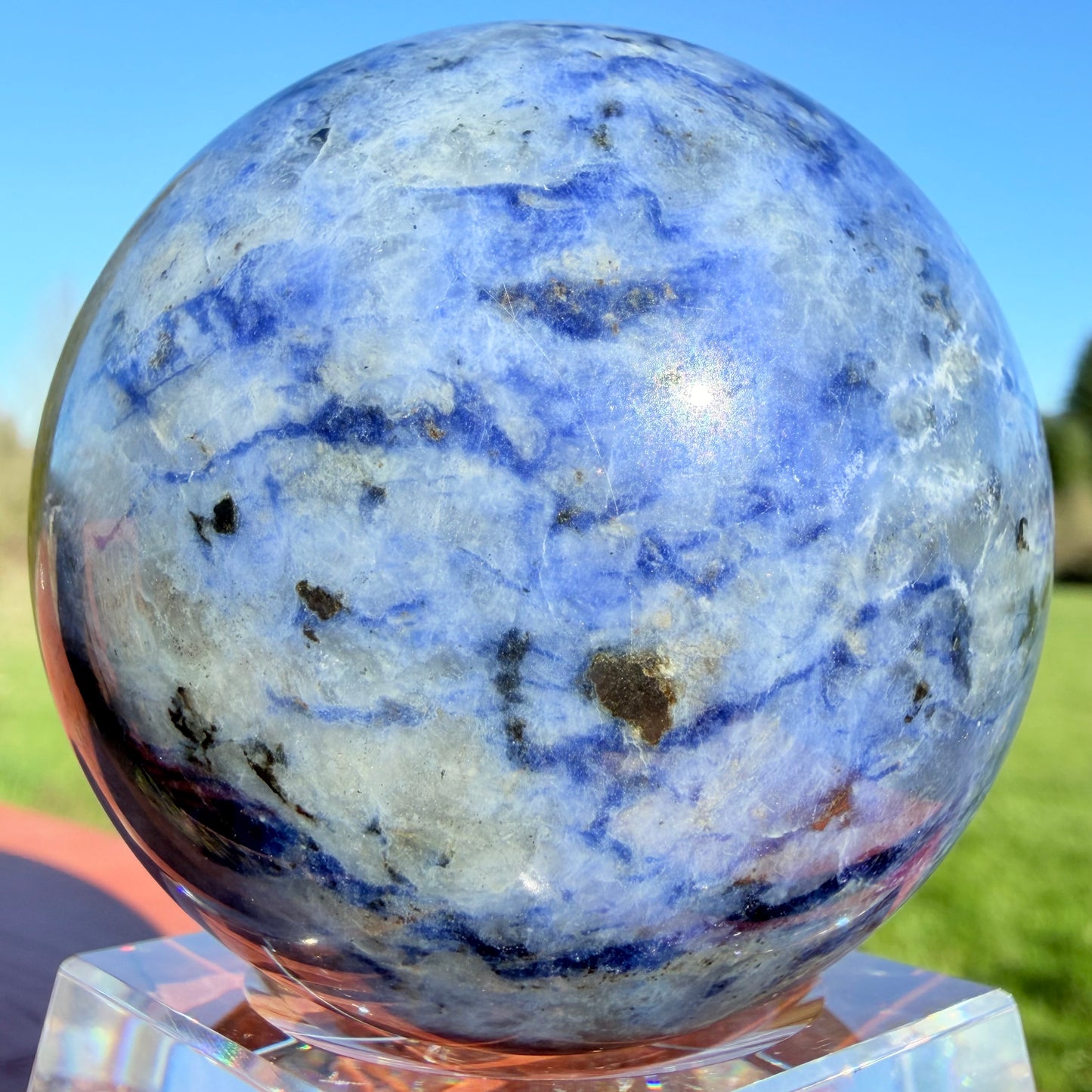 Sodalite Sphere with Earthy Veins (2.24")ソーダライト57mm #SOD-050