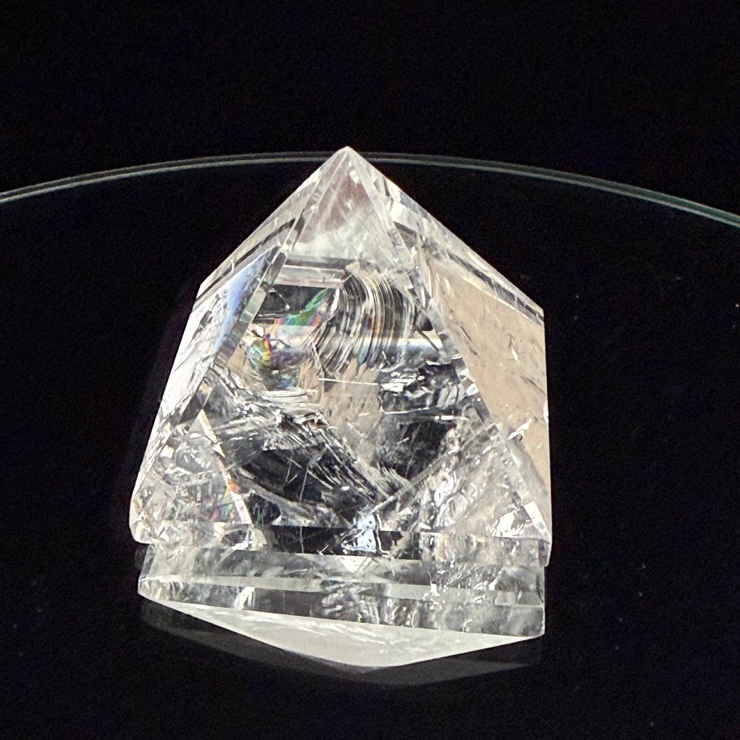 Rainbow Clear Quartz Pyramid 42mm 86g CQ-066